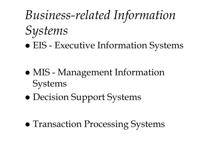 business related information systems