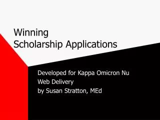 Winning Scholarship Applications