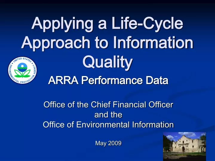 applying a life cycle approach to information quality