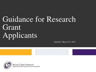 Guidance for Research Grant Applicants