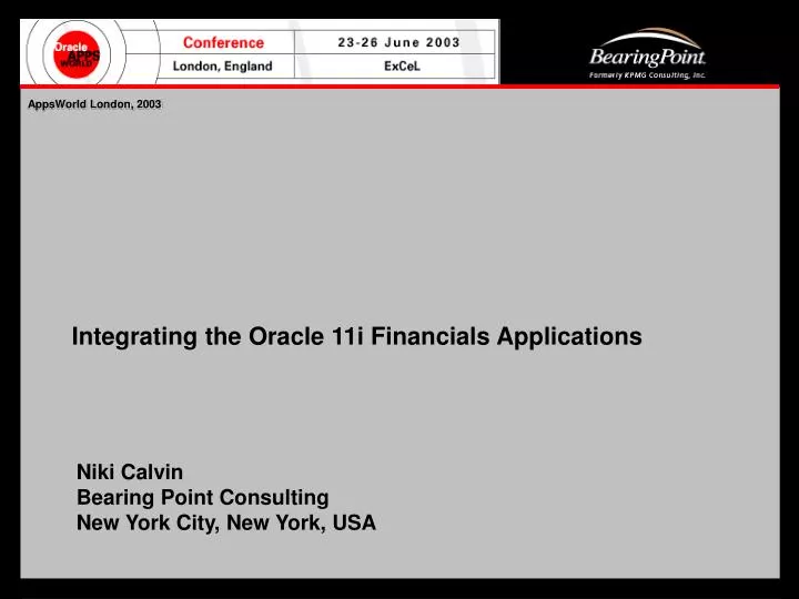 integrating the oracle 11i financials applications
