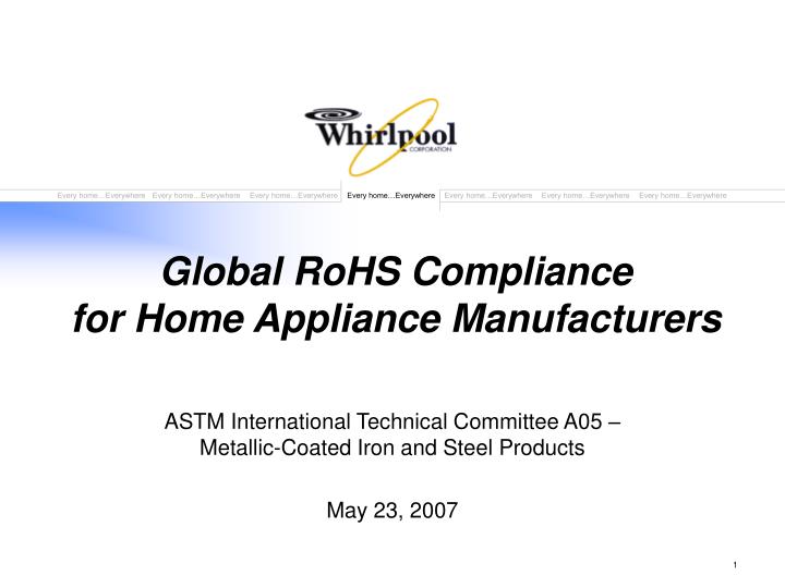 global rohs compliance for home appliance manufacturers