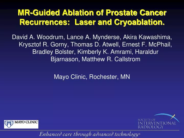 mr guided ablation of prostate cancer recurrences laser and cryoablation