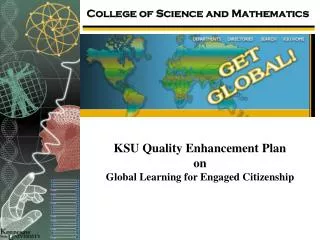 KSU Quality Enhancement Plan on Global Learning for Engaged Citizenship