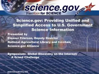 Science: Providing Unified and Simplified Access to U.S. Government Science Information