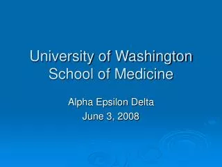 University of Washington School of Medicine