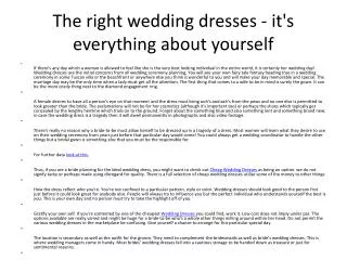the perfect wedding dresses - it is everything about you