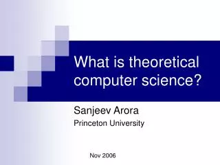What is theoretical computer science?