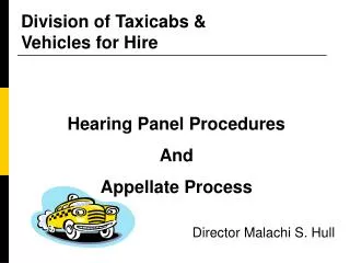 Division of Taxicabs &amp; Vehicles for Hire