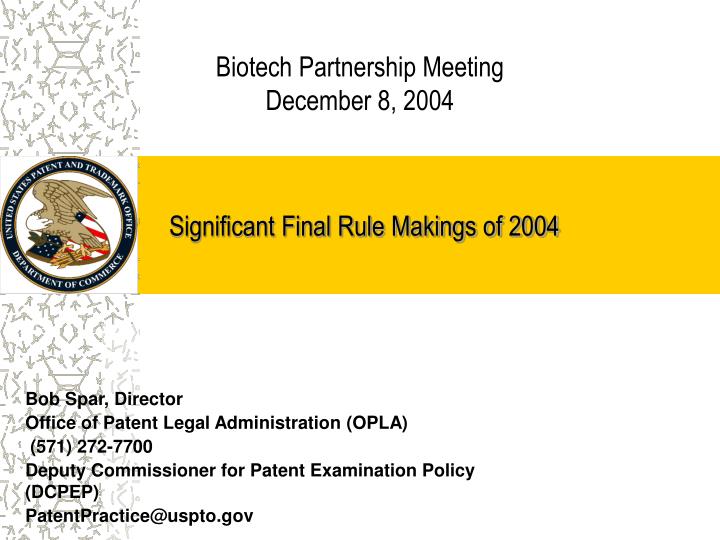 significant final rule makings of 2004