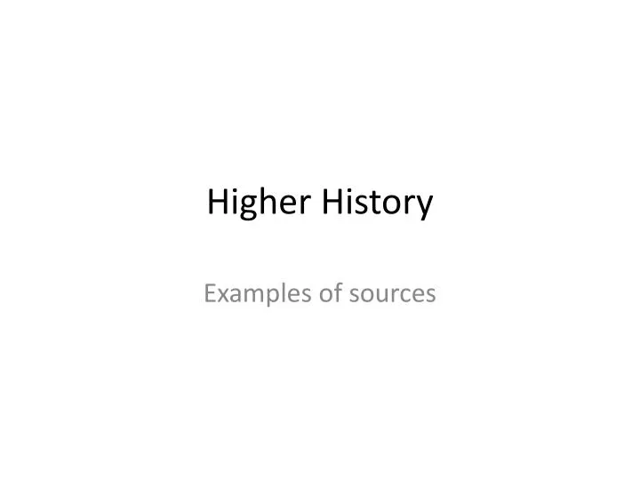 higher history