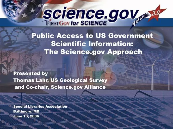 public access to us government scientific information the science gov approach