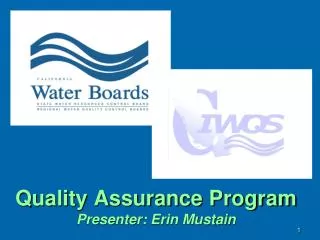 Quality Assurance Program Presenter: Erin Mustain