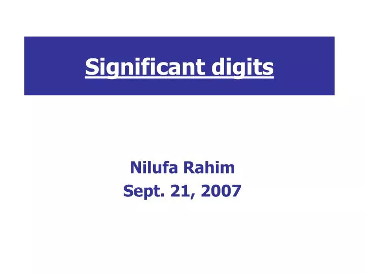 significant digits