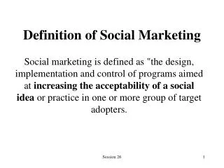 Definition of Social Marketing
