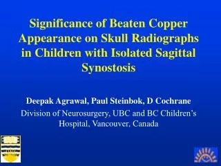Significance of Beaten Copper Appearance on Skull Radiographs in Children with Isolated Sagittal Synostosis