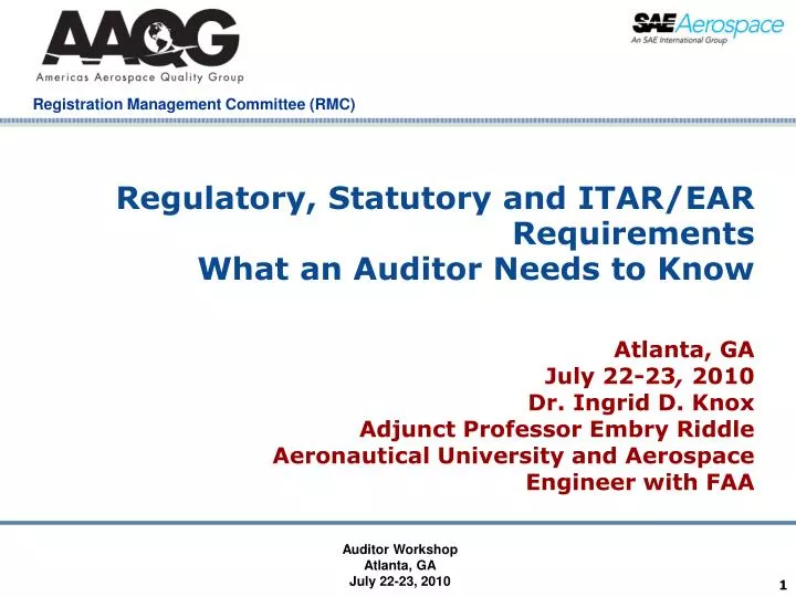 regulatory statutory and itar ear requirements what an auditor needs to know