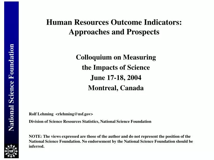 human resources outcome indicators approaches and prospects