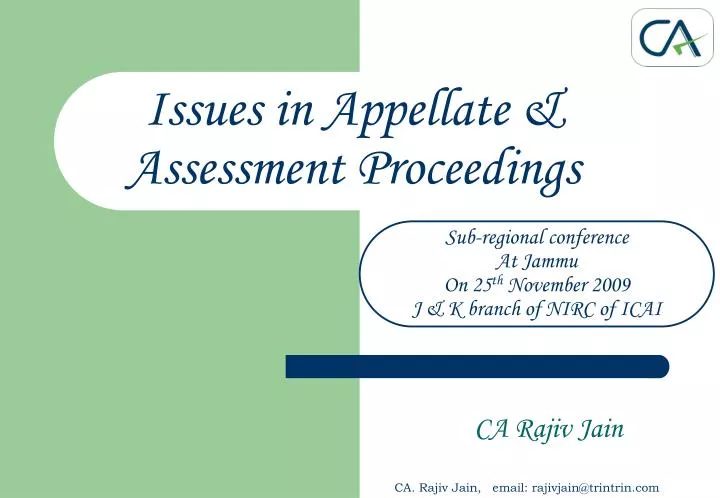 issues in appellate assessment proceedings