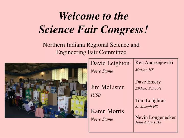 welcome to the science fair congress