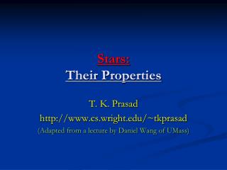Stars: Their Properties