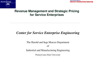 Revenue Management and Strategic Pricing for Service Enterprises