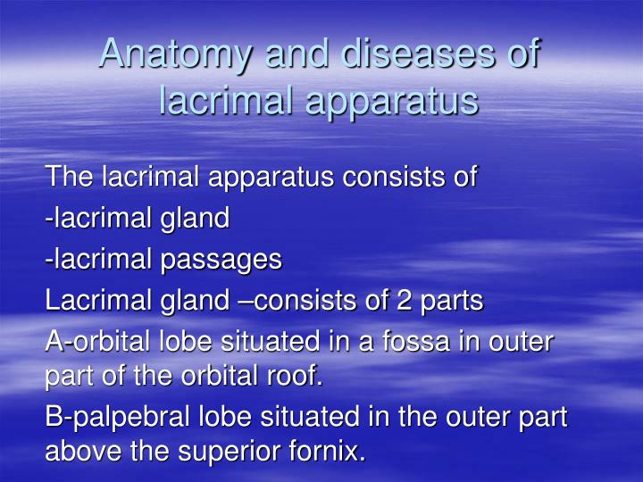anatomy and diseases of lacrimal apparatus