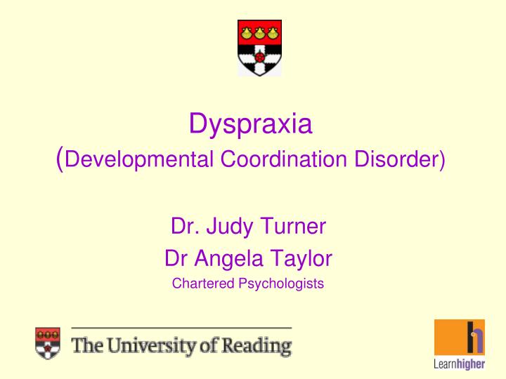 dyspraxia developmental coordination disorder