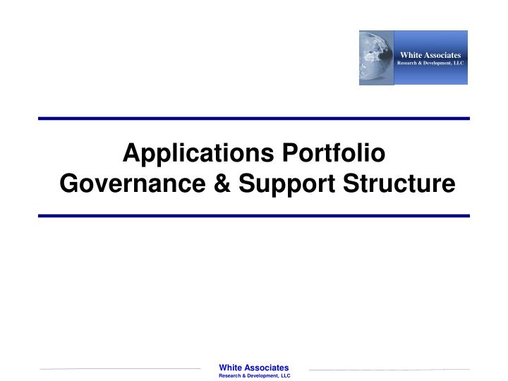 applications portfolio governance support structure