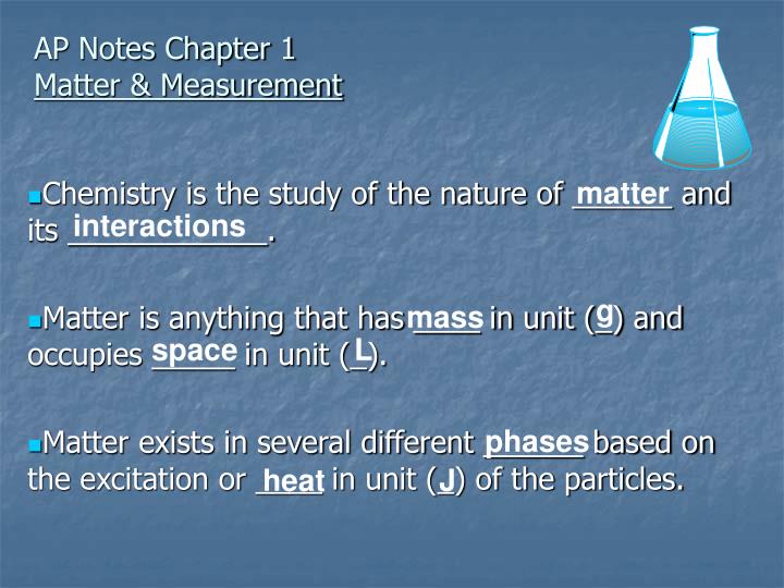 ap notes chapter 1 matter measurement