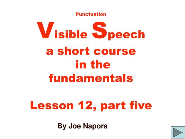 punctuation v isible s peech a short course in the fundamentals lesson 12 part five