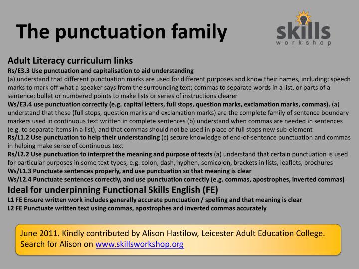 the punctuation family