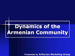 Dynamics of the Armenian Community