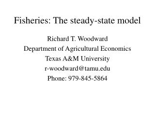 Fisheries: The steady-state model