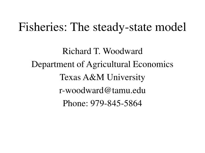 fisheries the steady state model
