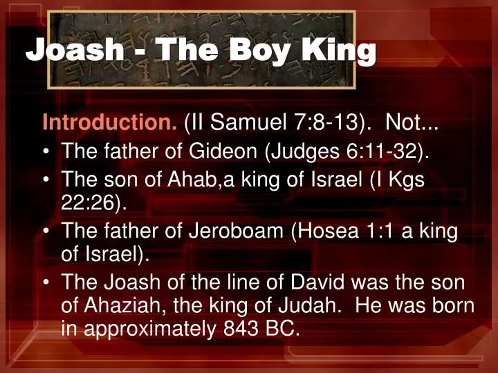 joash the boy king