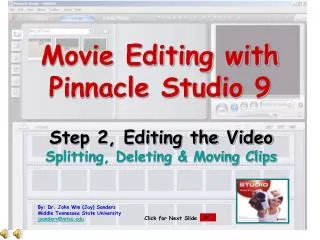 Movie Editing with Pinnacle Studio 9