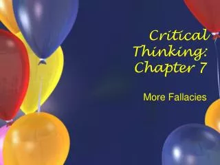 Critical Thinking: Chapter 7