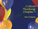 Critical Thinking: Chapter 7 - slide 1