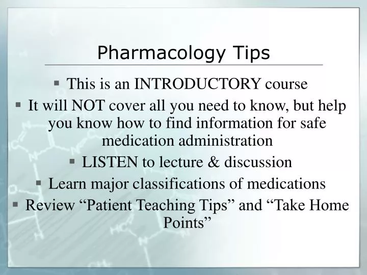 pharmacology tips