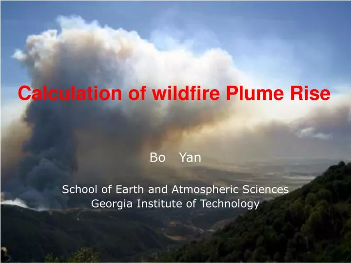 calculation of wildfire plume rise