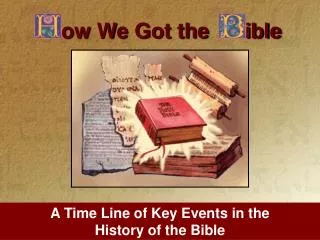 A Time Line of Key Events in the History of the Bible