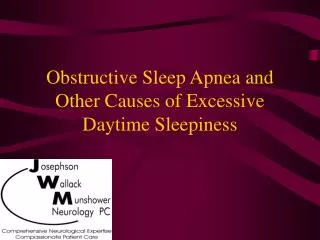 Obstructive Sleep Apnea and Other Causes of Excessive Daytime Sleepiness