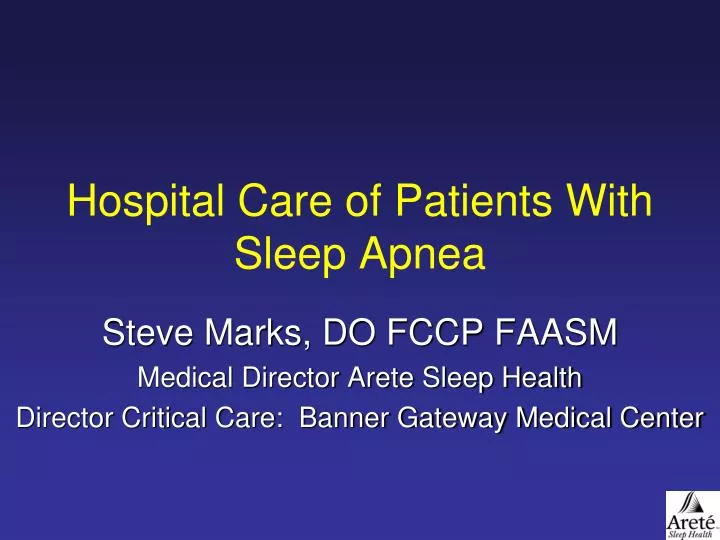 hospital care of patients with sleep apnea