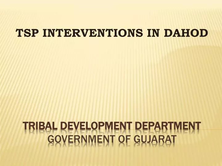tsp interventions in dahod