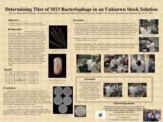 Determining Titer of M13 Bacteriophage in an Unknown Stock Solution