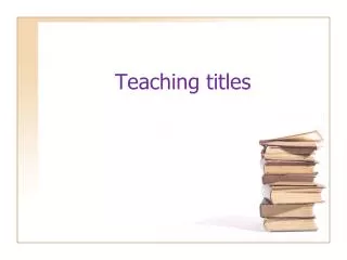 Teaching titles
