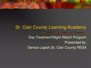 St. Clair County Learning Academy