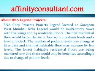 rna legend projects @@91-9999684166| rna property goregaon