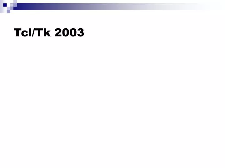 tcl tk 2003